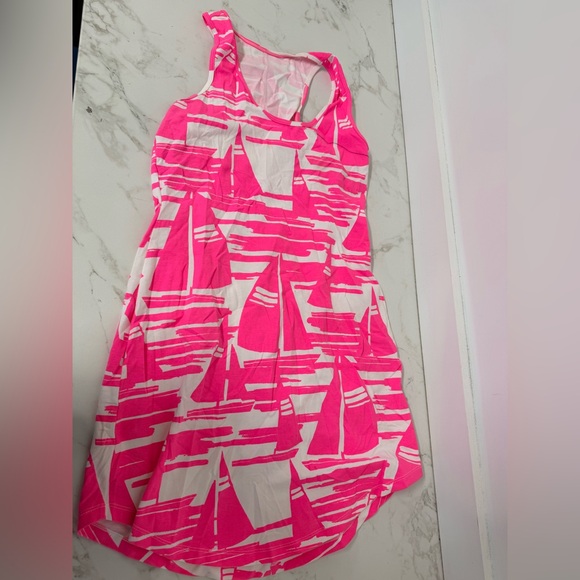 MAHI GOLD Dresses & Skirts - MAHI GOLD Pink and White Sailboat Dress